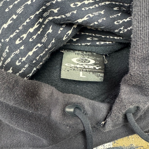 RARE Vintage 90s Oakley Graffiti Logo with AOP Hoodie Men's Hoodie Size Large - Picture 4 of 6